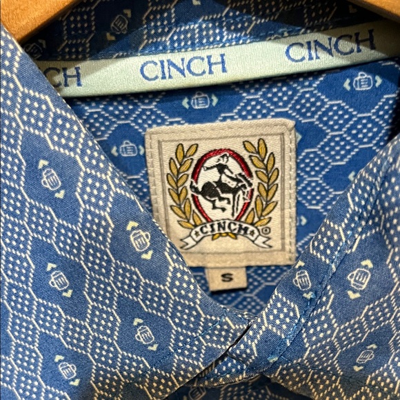 Cinch Men's Geometric Blue Shirt - Picture 2 of 7